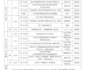 迎春中学2024-2025学年第二学期第十六周工作安排表