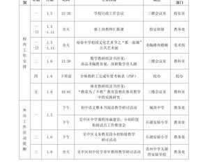 迎春中学2025-2026学年第一学期第十九周工作安排表