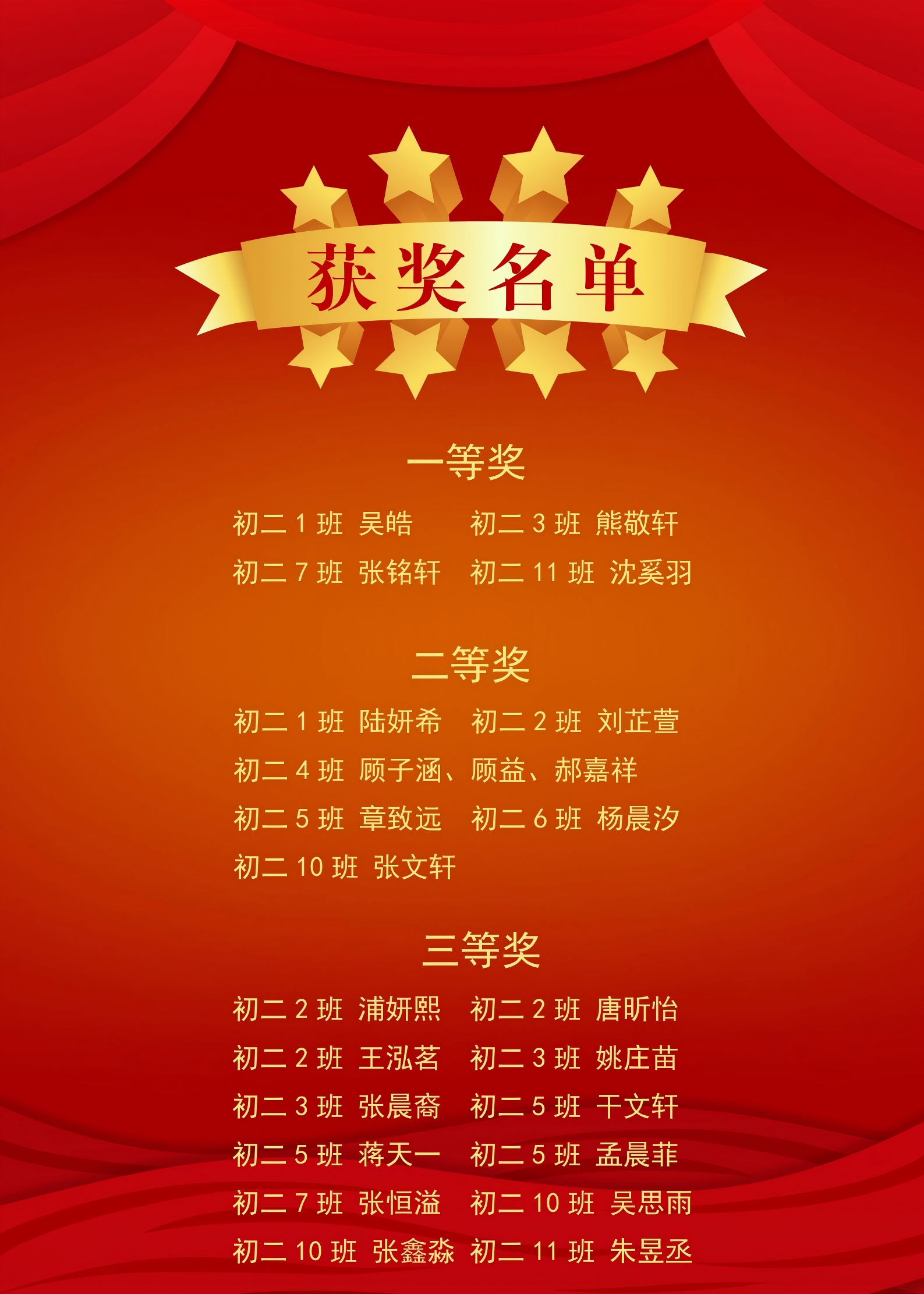 活动二获奖名单
